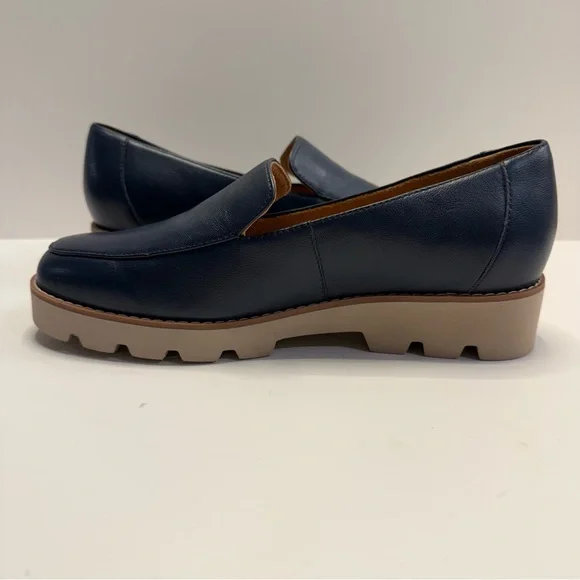 Vionic Kensley Navy Leather Orthotic Lug Loafers 6 NWOB - Picture 6 of 8